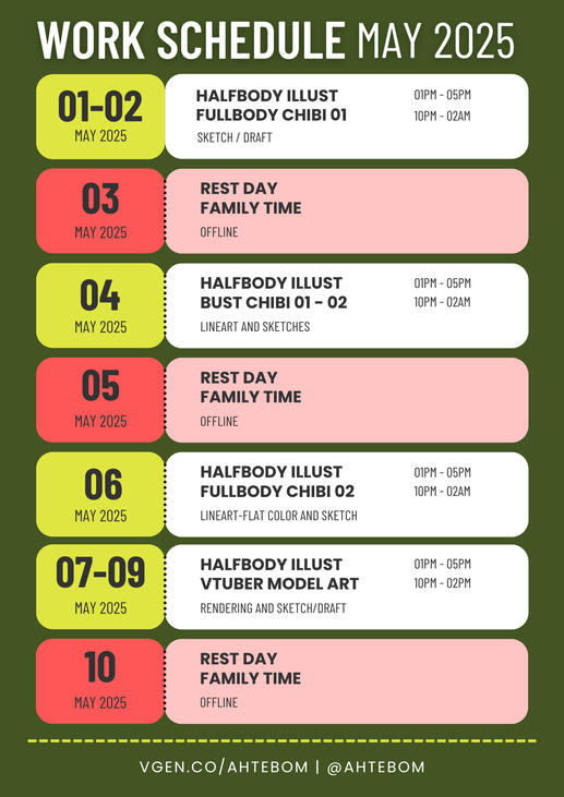 MAY 2026 - WEEKLY SCHEDULE